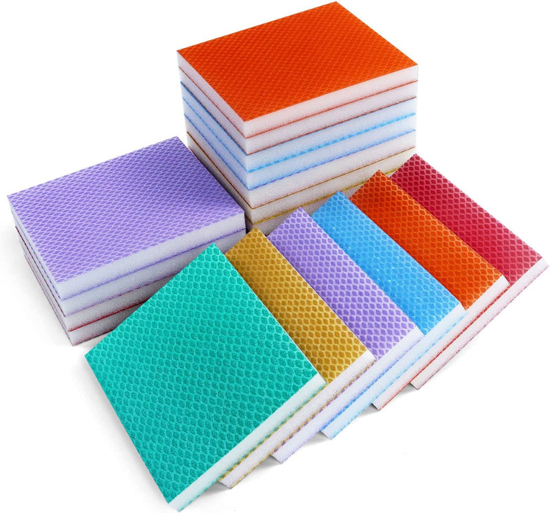 18 Pcses Sanding Sponge Colorful Sanding Blocks 150 - 600 Grit Soft Flexible Wet Dry Rhombus Sandpaper