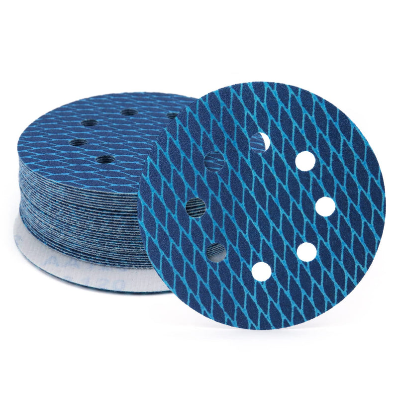 5 Inch 8 Hole Sanding Discs 120 Grit Hook and Loop Sandpaper Anti Clogging Rhombus Sanding Disc, 30PCS