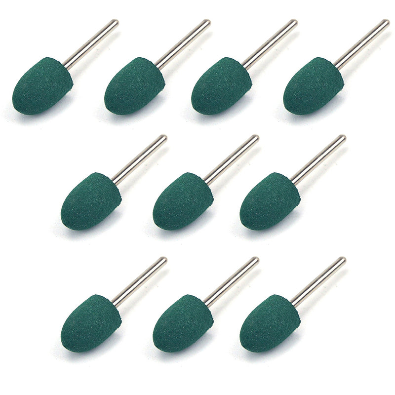 12mm x 3mm Mounted Shank Rubber Polishing Points Buffing Heads, Conical