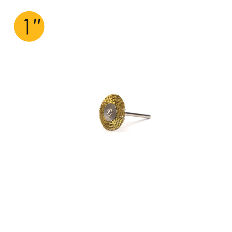1" (25mm) x 3mm Shank Mounted Brass Wire Wheel Brushes