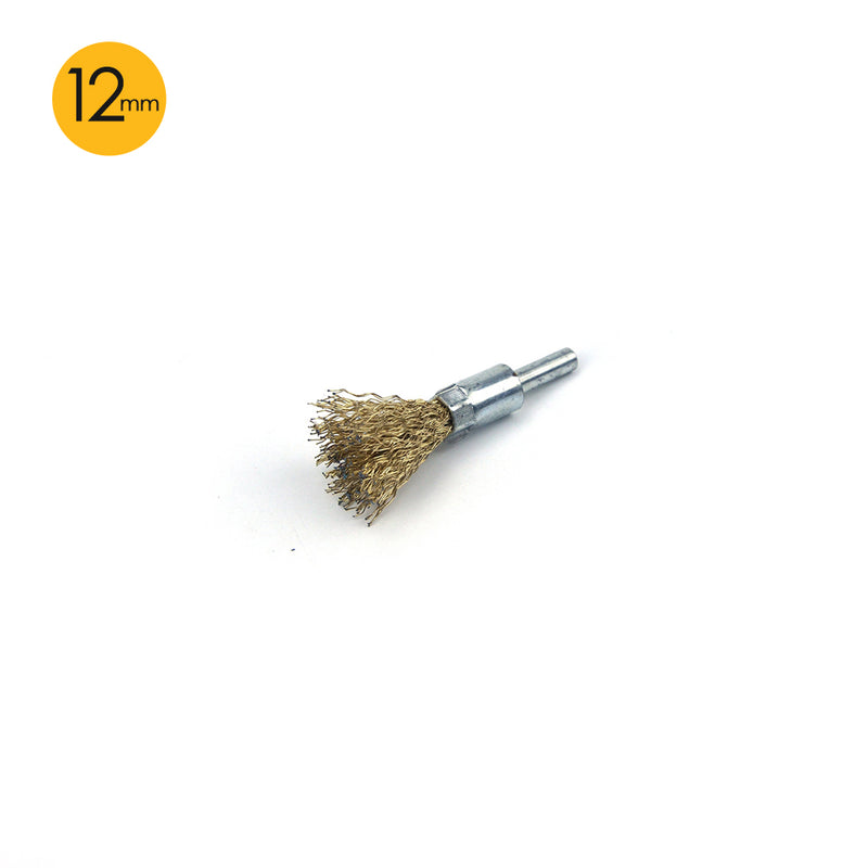 12mm x 6mm Shank Mounted Copper Plated Stainless Steel Wire End Brushes