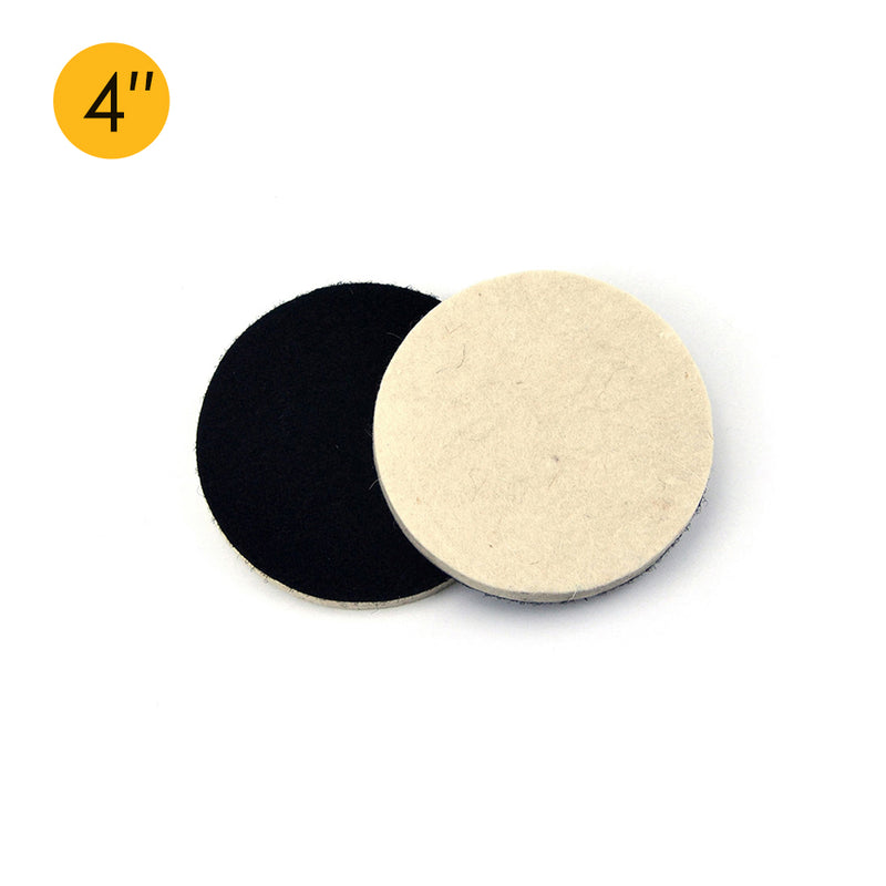 4" (100mm) Velcro Polishing Woolen Felt Discs
