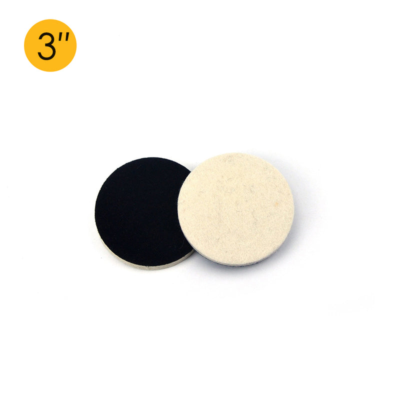3" (75mm) Velcro Polishing Woolen Felt Discs
