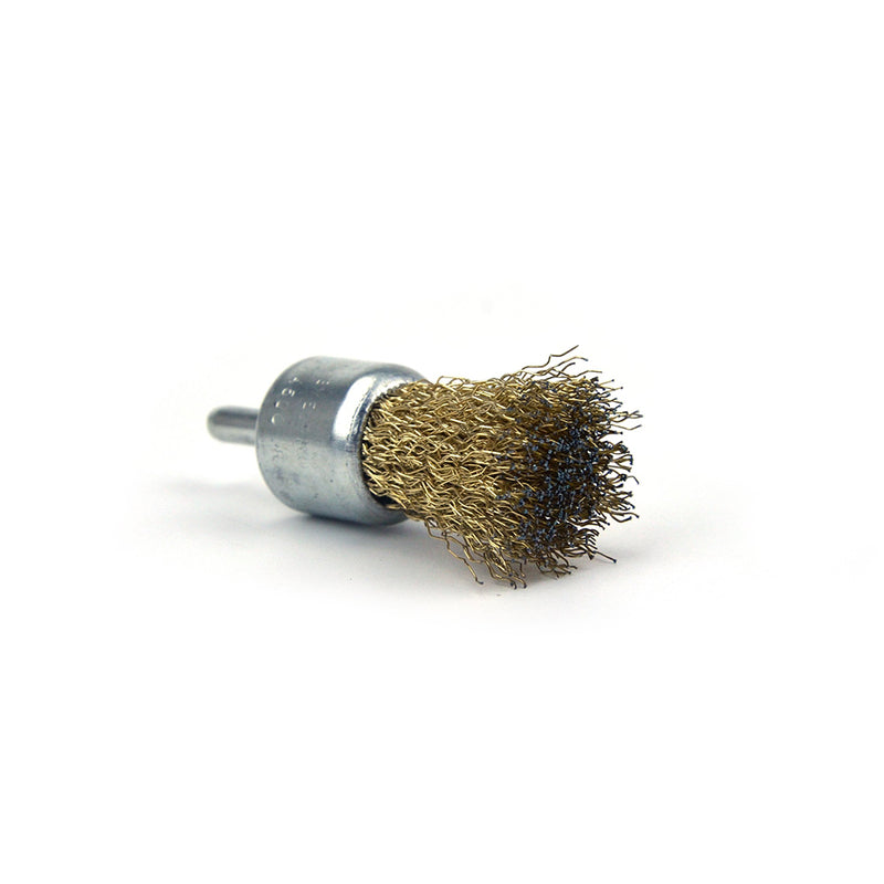 25mm x 6mm Shank Mounted Copper Plated Stainless Steel Wire End Brushes