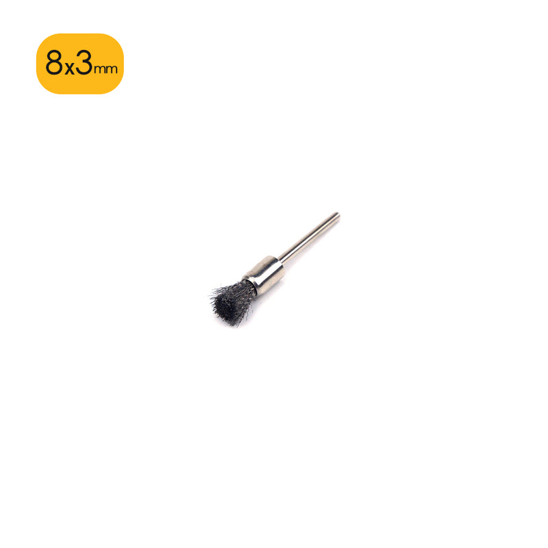 8mm x 3mm Mounted Shank Stainless Steel Wire End Brushes