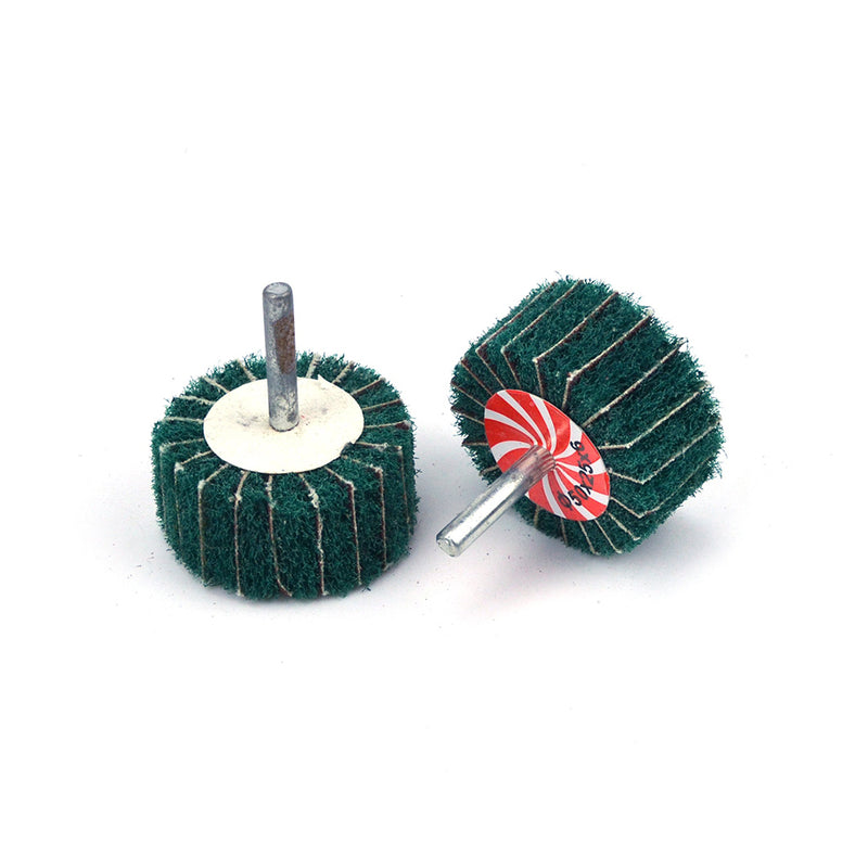 50mmx25mmx6mm Mounted Shank Cylinder Points Scouring Pad Interleaf Flap Grinding Wheels, 120 Grit