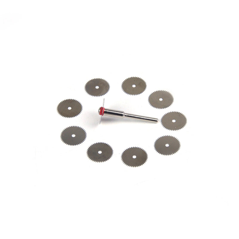 16mm Stainless Steel Mini Circular Saw Blades 3mm Screw Mandrel Cutting Discs for Dremel Rotary Tools, 11pcs Set