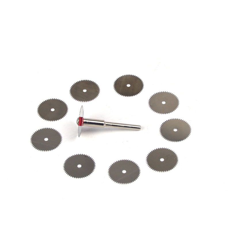 18mm Stainless Steel Mini Circular Saw Blades 3mm Screw Mandrel Cutting Discs for Dremel Rotary Tools, 11pcs Set
