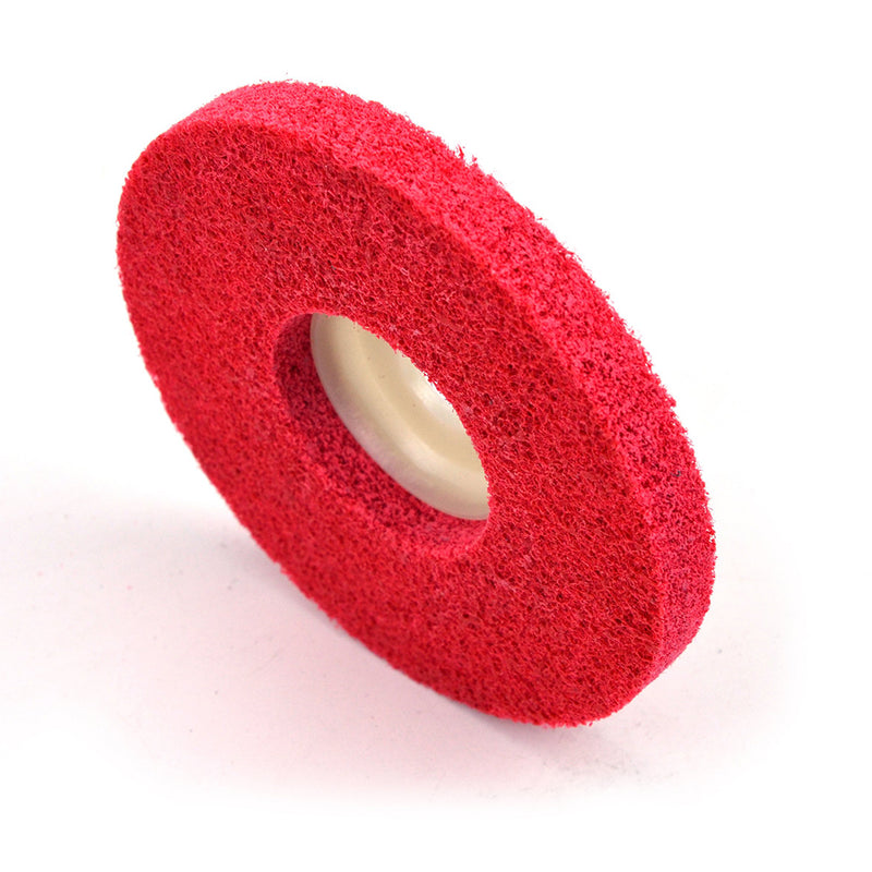 4" (100mm) x 10mm Nylon Fiber Buffing Polishing Wheel Sanding Disc for Angle Grinders, White Corundum