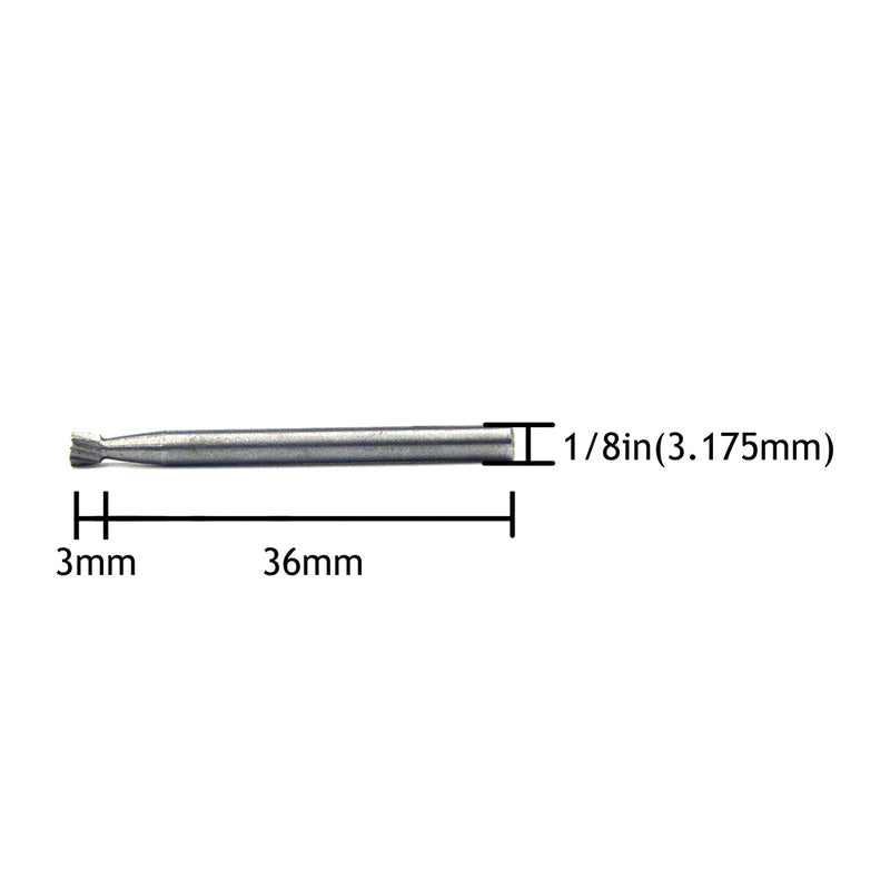 1/8"  (3.175mm) Mounted Shank HSS(High Speed Steel) Woodworking Carbide Burrs Rotary File, 6pcs Set