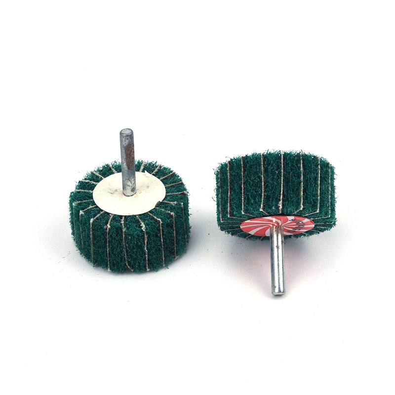 50mmx25mmx6mm Mounted Shank Cylinder Points Scouring Pad Interleaf Flap Grinding Wheels, 120 Grit