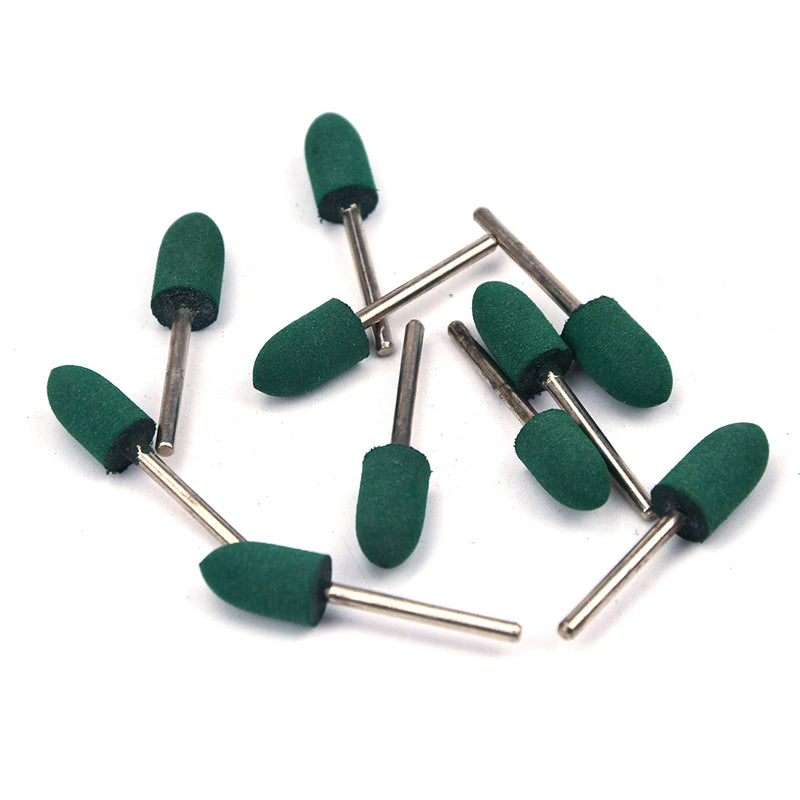 10mm x 3mm Mounted Shank Rubber Polishing Points Buffing Heads, Conical