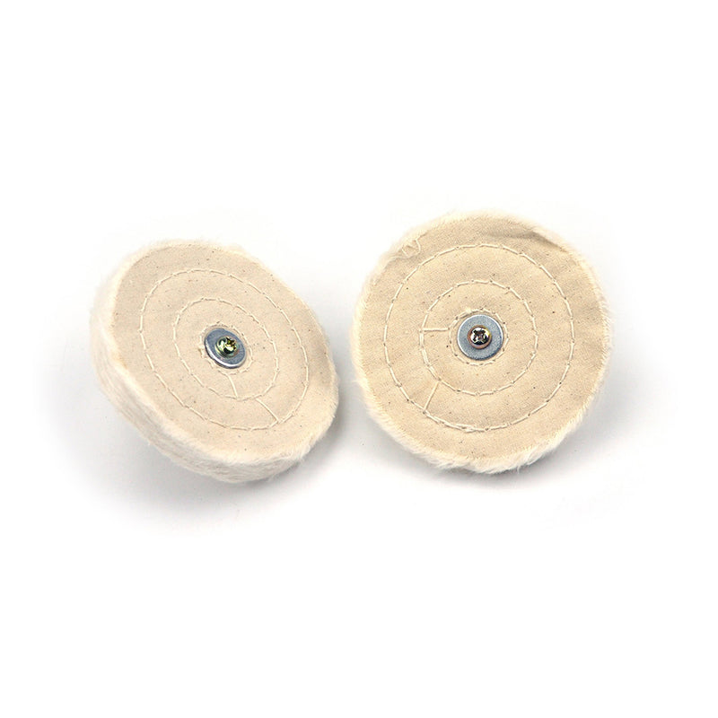 4" (100mm) x 6mm Shank Mounted Cotton Buffing Wheels