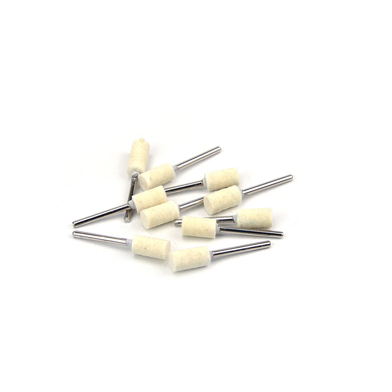 8mm x 3mm Mounted Shank Wool Felt Bobs Mandrel Grinding Polishing Points Buffing Heads, Cylindrical