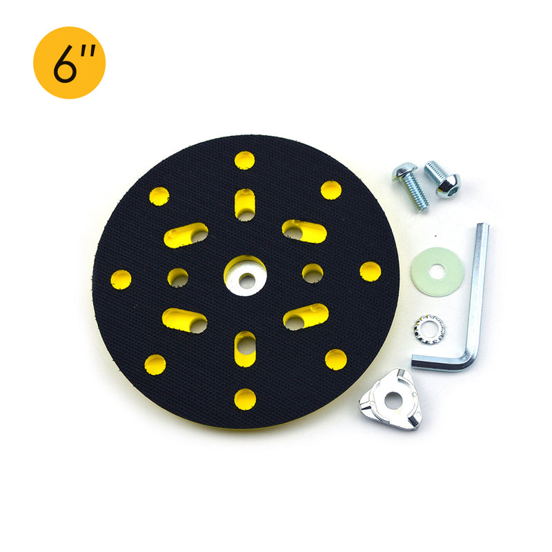6" (150mm) Multi-Hole All in One Dust-free M8 and 5/16-24" Thread Back-up Sanding Pad