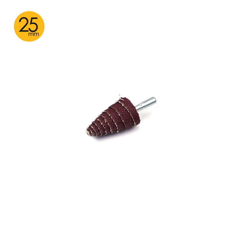 25mm x 6mm Mounted Shank 80 Grit Aluminum Oxide Taper Cone Points Spiral Sanding Rolls