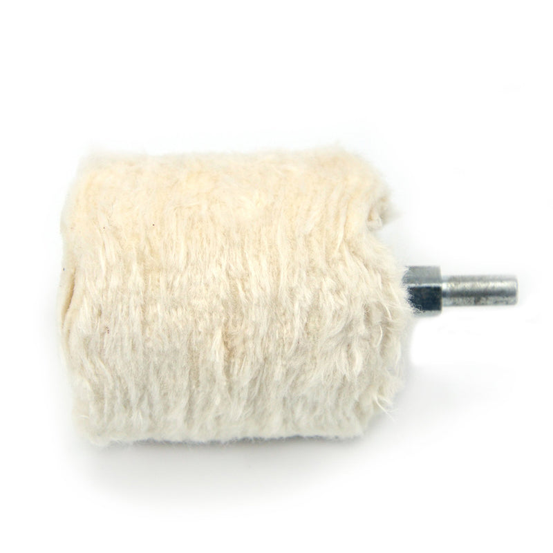 50x50mm x 6mm Shank Mounted Cotton Buffing Wheels, Cylindrical