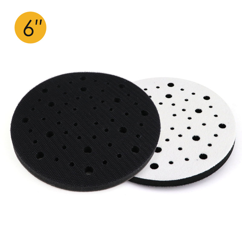 6" (150mm) 52-Hole Soft Sponge Dust-free Interface Buffer Backing Pads