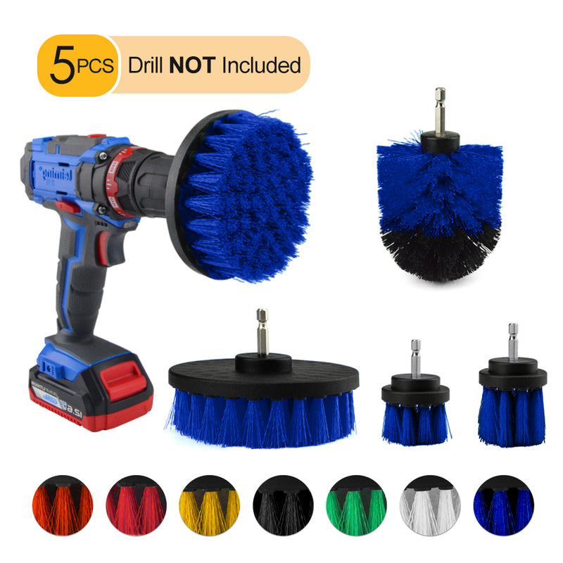Electric Drill Cleaning Brush For Household/Automotive with 6mm Shank Drill Attachment. 5 Pcs Set