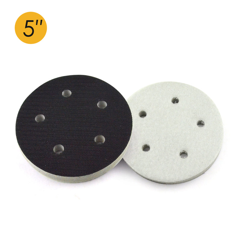 5" (125mm) 5-Hole High Density(Stiff) Sponge Hook & Loop Surface Protection Interface Pad