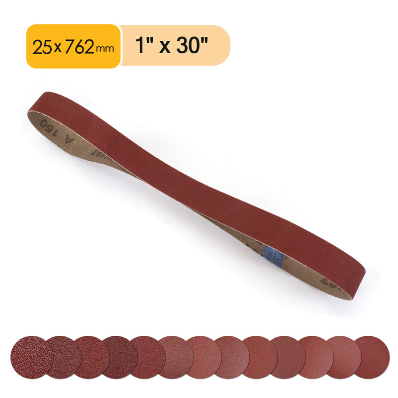 25x762mm (1"x30") Sanding Belts for Grinding Polishing Sander Power Tool (60/80/120/150/240/400 Grit), 1 PC