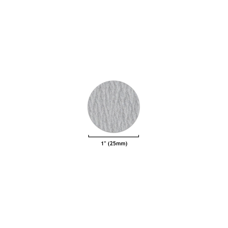 1" (25mm) White Dry Hook & Loop Sanding Discs (60-1000 Grit), 1 Disc
