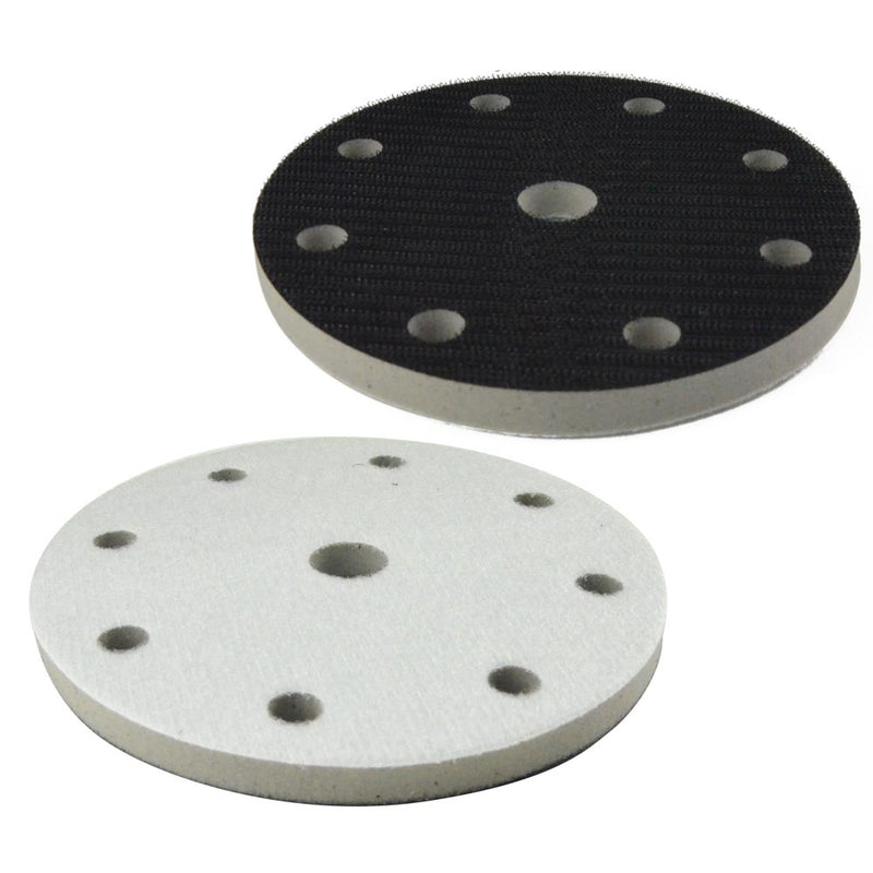 6" (150mm) 9-Hole High Density Hard Hook & Loop Surface Protection Interface Buffer Backing Pad