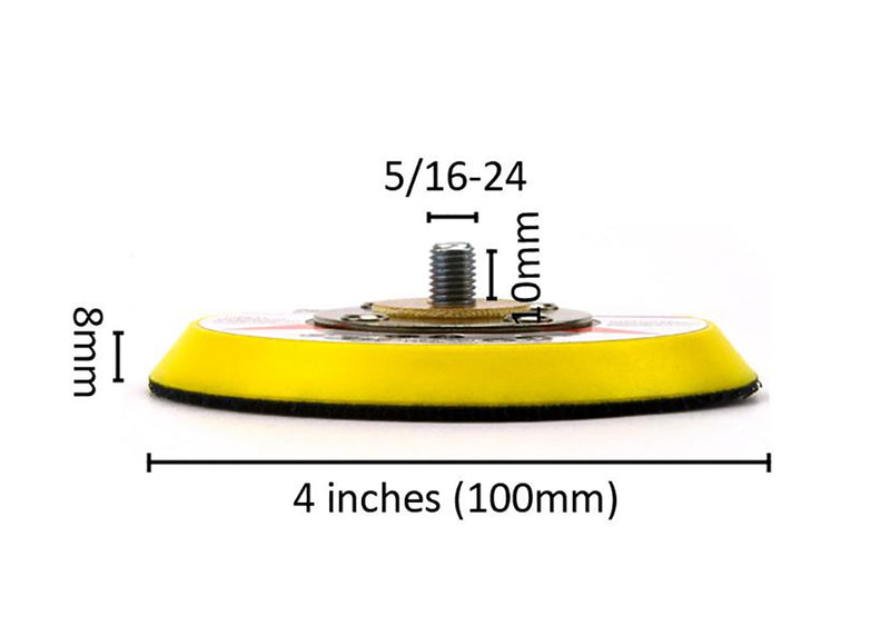 4" (100mm) x 5/16-24 Male Hook & Loop Back-up Sanding Pads