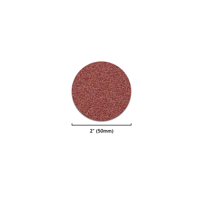 2" (50mm) Red Grain Hook & Loop Sanding Discs (60-2000 Grit), 1 Disc