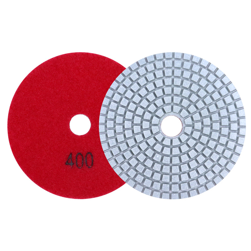 4" (100mm) Assorted Grits Diamond Polishing Discs with 6mm Shank Backing Pad,8Discs