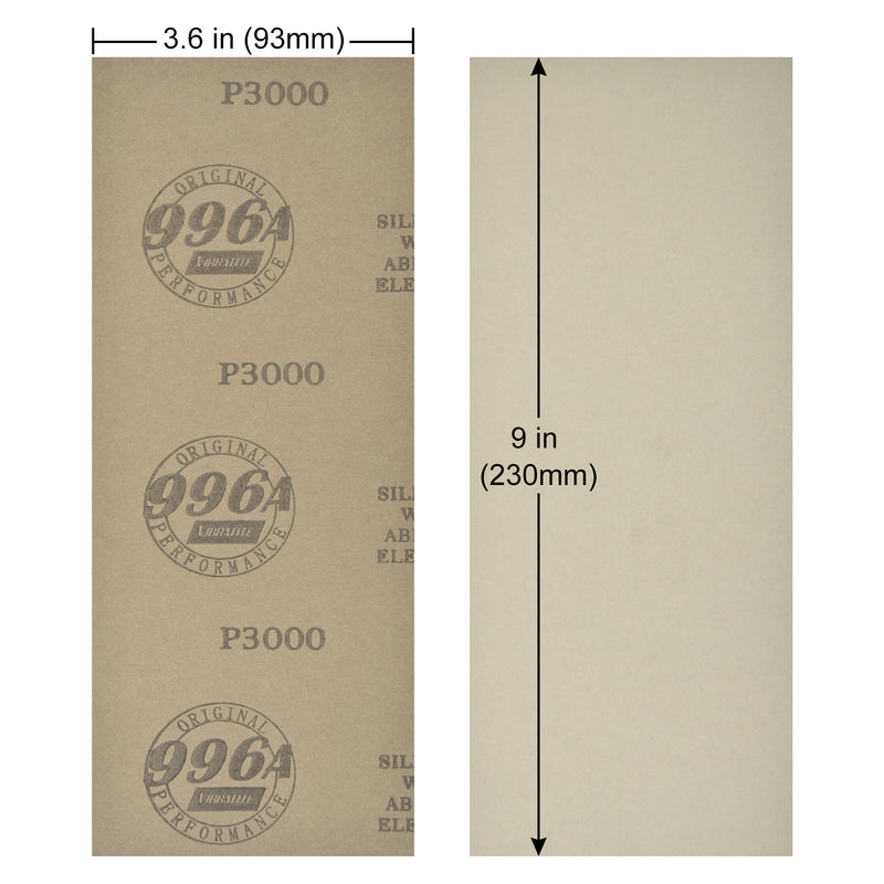 9 x 3.6" (230 x 93mm) Silicon Carbide Wet/Dry Sanding Sheets Abrasive Paper Sheets (320-10000 Grit), 1 PC