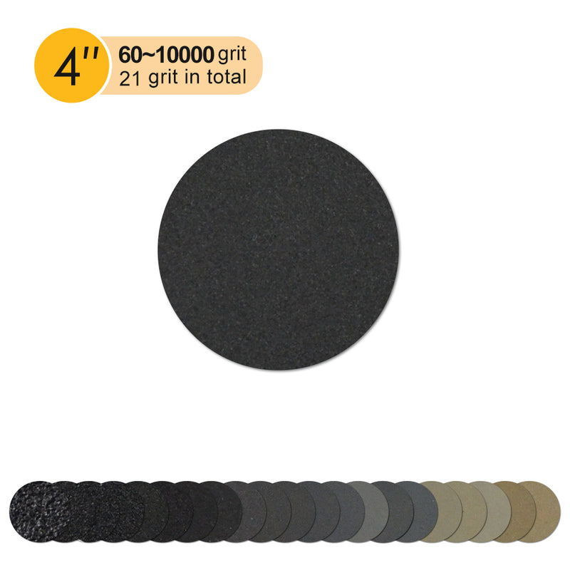 4" (100mm) Silicon Carbide Wet/Dry Hook & Loop Sanding Discs (60-10000 Grit), 1 Disc
