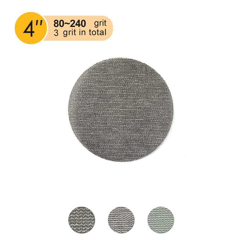 4" (100mm) Mesh Dust-free Hook & Loop Sanding Discs (80-240 Grit), 1 Disc