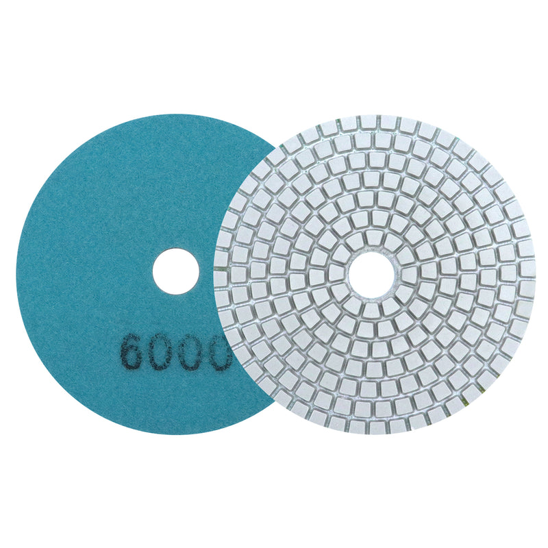 4" (100mm) Assorted Grits Diamond Polishing Discs with 6mm Shank Backing Pad,8Discs