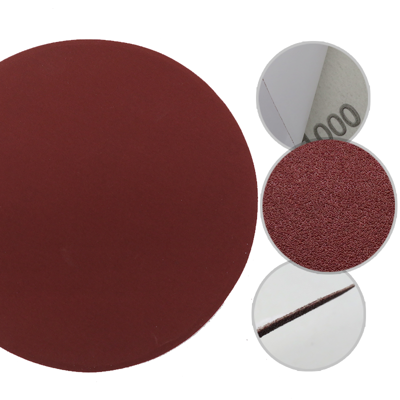 5" (125mm) PSA Red Grain Sanding Discs for Wet/Dry Sanding (80-1000 Grit), 1 Disc