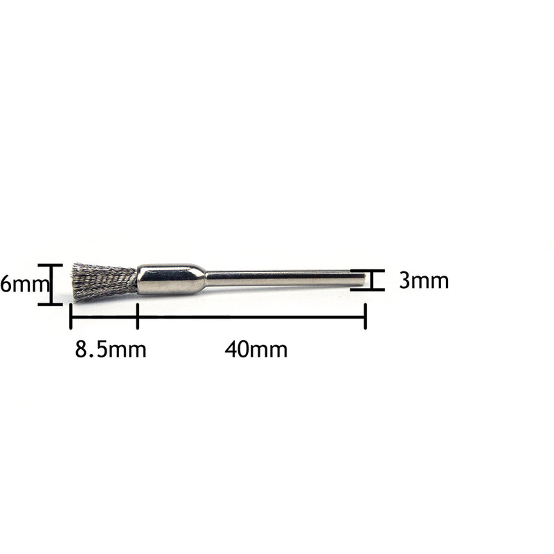 6mm x 3mm Mounted Shank Stainless Steel Wire End Brushes